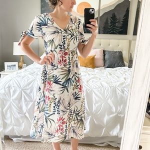 Boutique tropical floral print dress